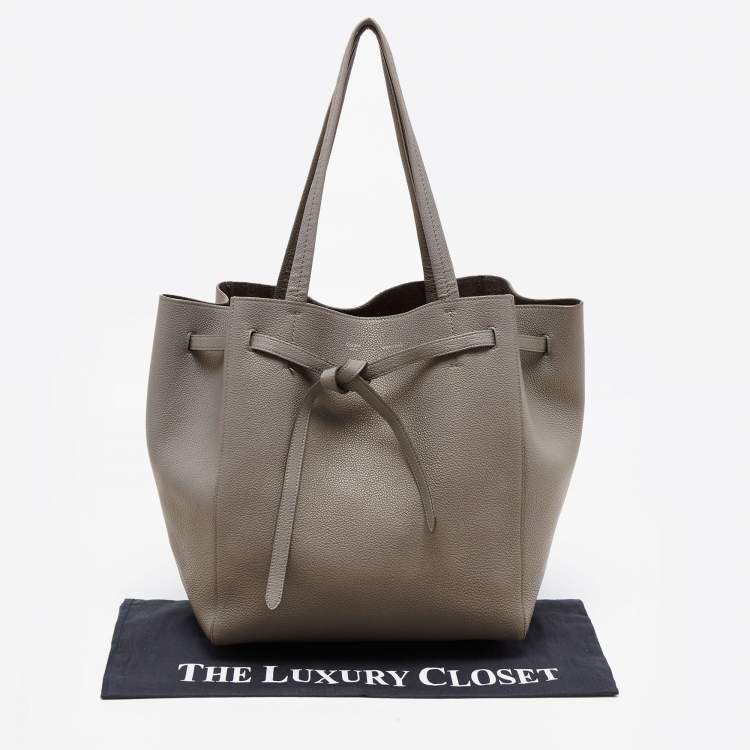 Pre Owned Celine Grey Leather Medium Tassel Phantom Cabas Tote