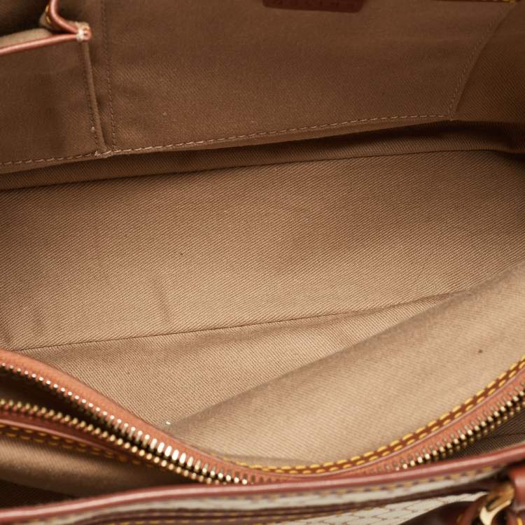 Pre Owned Celine Beige/Tan Macadam Canvas and Leather Boogie Tote