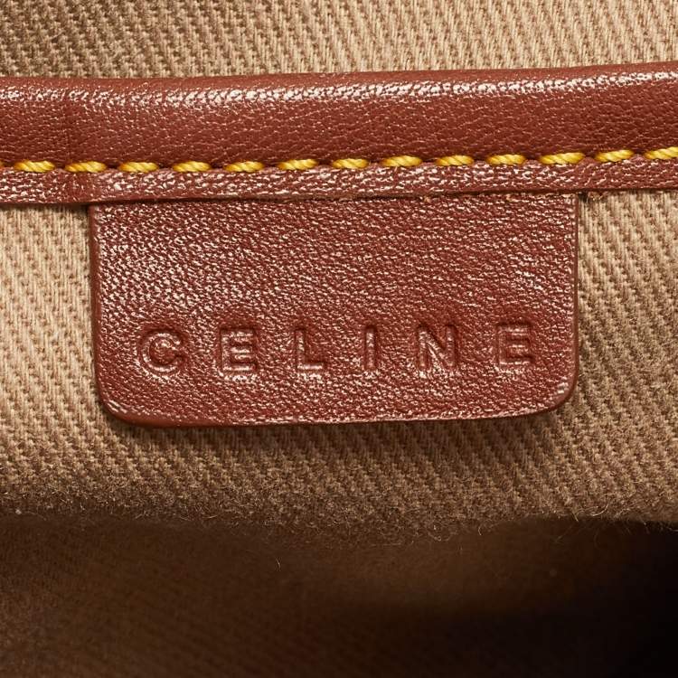 Pre Owned Celine Beige/Tan Macadam Canvas and Leather Boogie Tote