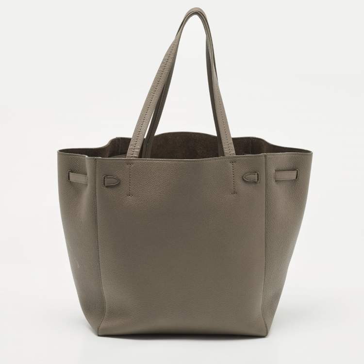 Pre Owned Celine Grey Leather Small Cabas Phantom Tote