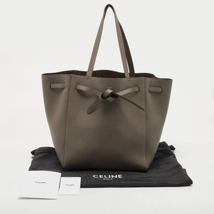 Pre Owned Celine Grey Leather Small Cabas Phantom Tote