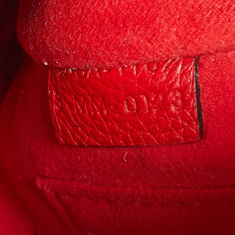 Pre Owned Celine Red Leather Nano Luggage Tote