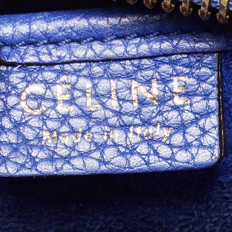 Pre Owned Celine Blue Leather Nano Luggage Tote