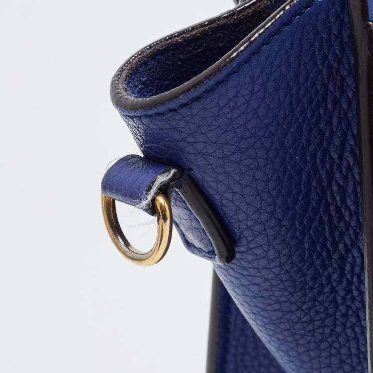Pre Owned Celine Blue Leather Nano Luggage Tote