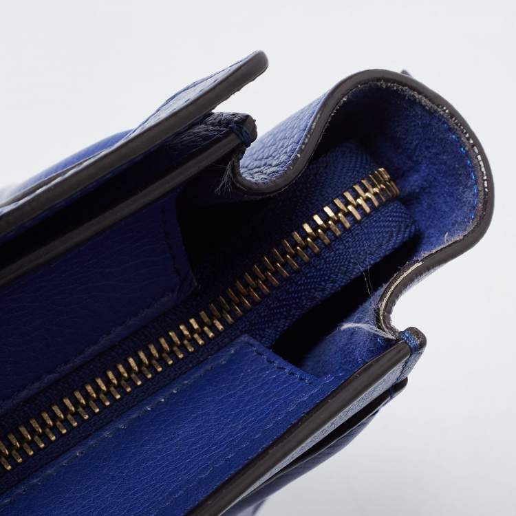 Pre Owned Celine Blue Leather Nano Luggage Tote