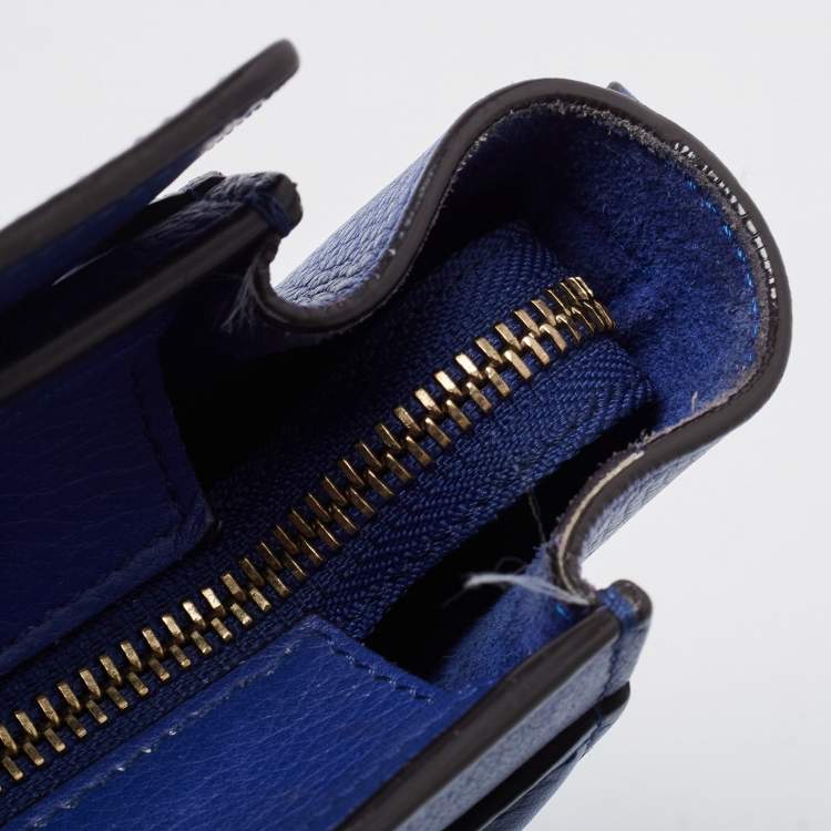 Pre Owned Celine Blue Leather Nano Luggage Tote