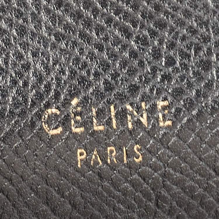 Pre Owned Celine Black Leather Micro Belt Top Handle Bag
