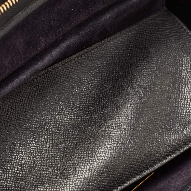 Pre Owned Celine Black Leather Micro Belt Top Handle Bag