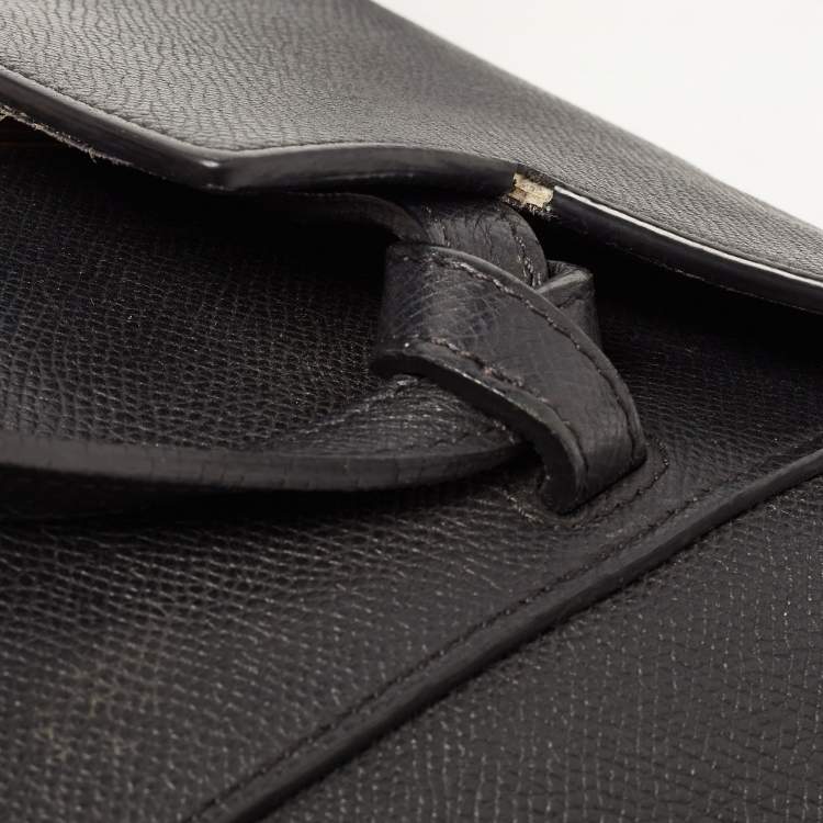Pre Owned Celine Black Leather Micro Belt Top Handle Bag