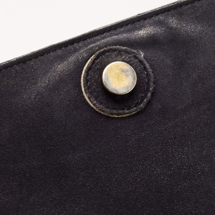 Pre Owned Celine Black Leather Micro Belt Top Handle Bag