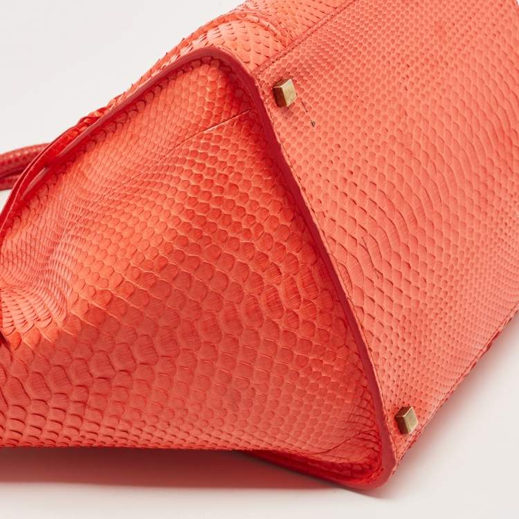 Pre Owned Celine Red Python Medium Phantom Luggage Tote