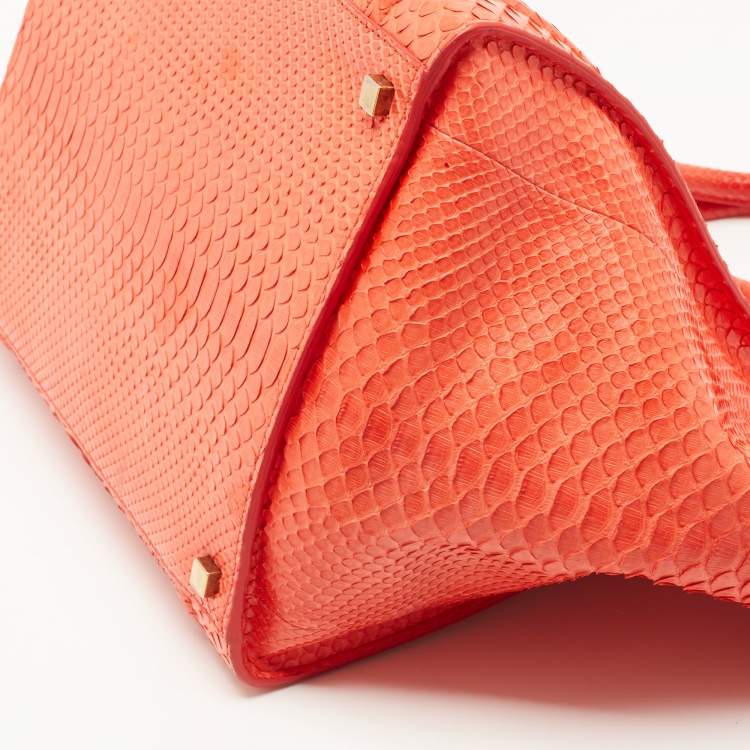 Pre Owned Celine Red Python Medium Phantom Luggage Tote