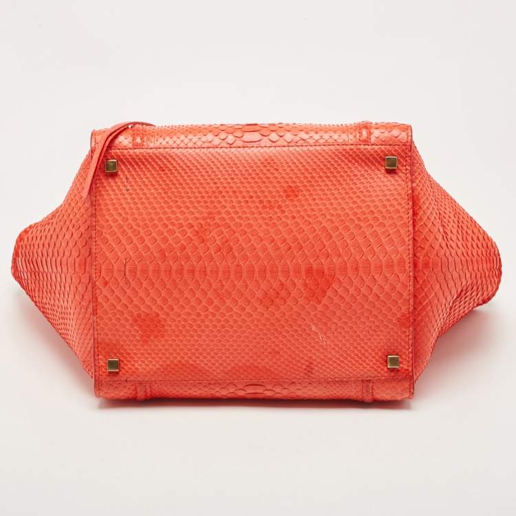 Pre Owned Celine Red Python Medium Phantom Luggage Tote