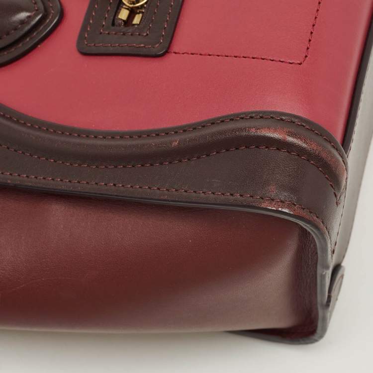 Pre Owned Celine Tricolor Leather Nano Luggage Tote