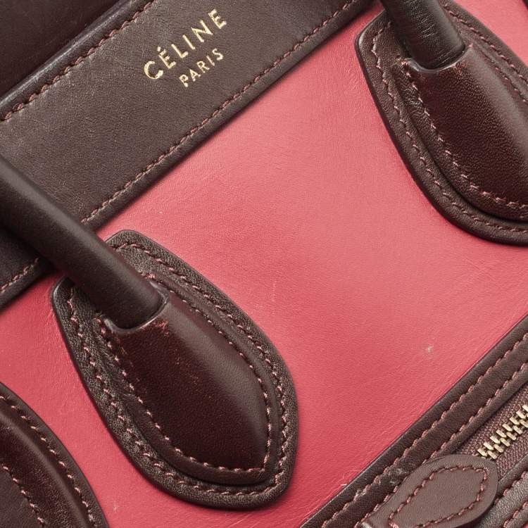 Pre Owned Celine Tricolor Leather Nano Luggage Tote
