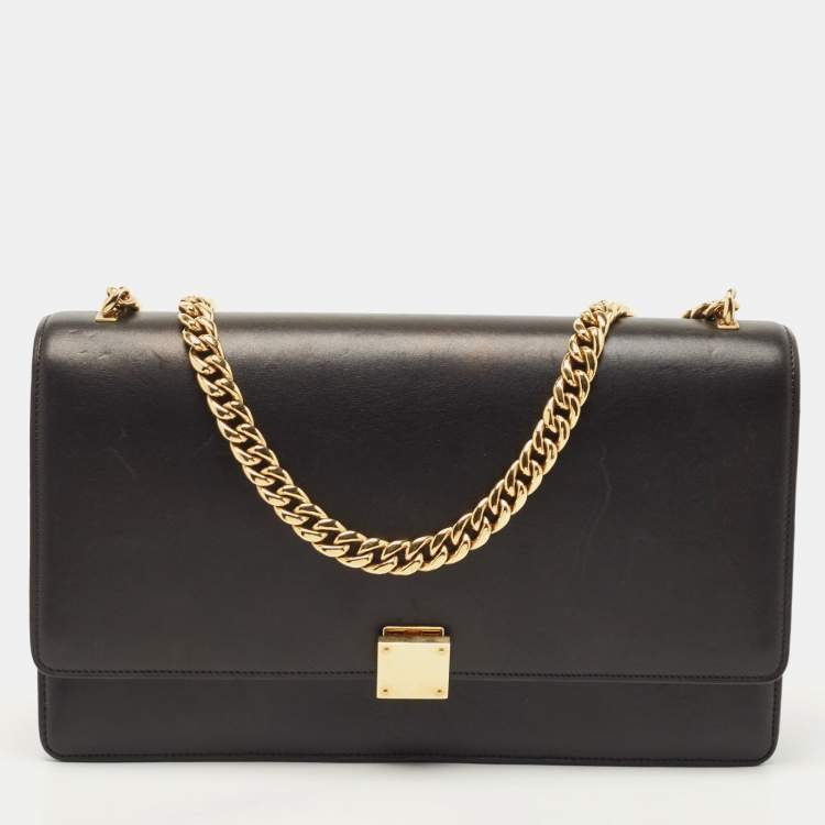 Celine Matelasse Chain Shoulder Bag Quilted Black in Goatskin with Gold-tone  - US