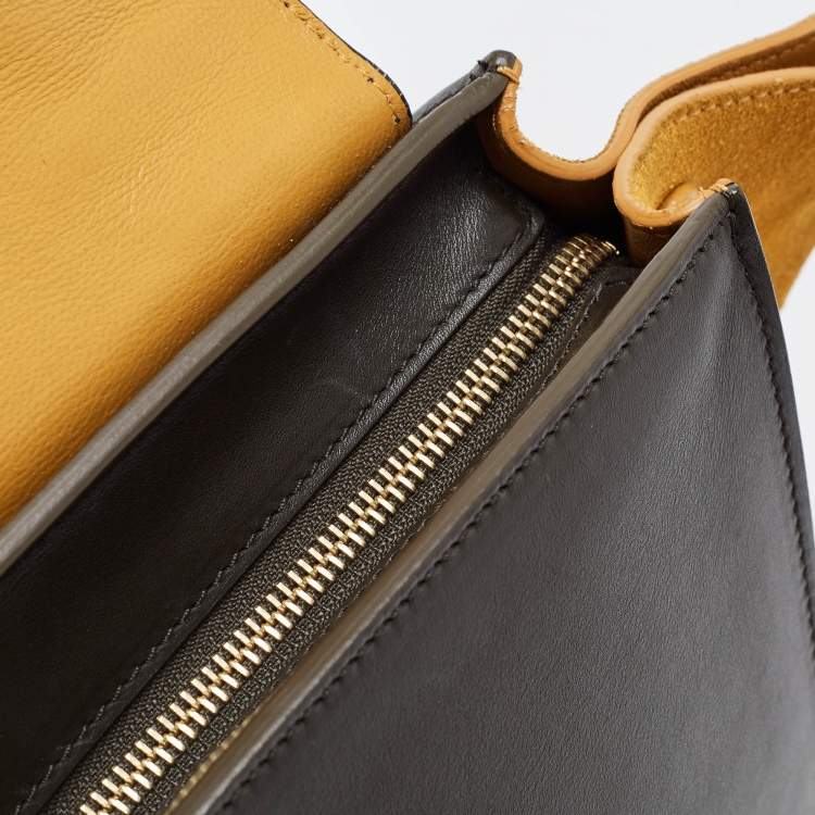 Pre Owned Celine Tricolor Suede and Leather Medium Trapeze Bag