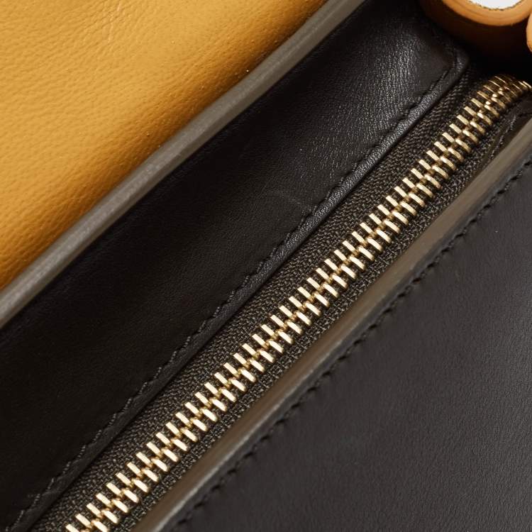Pre Owned Celine Tricolor Suede and Leather Medium Trapeze Bag