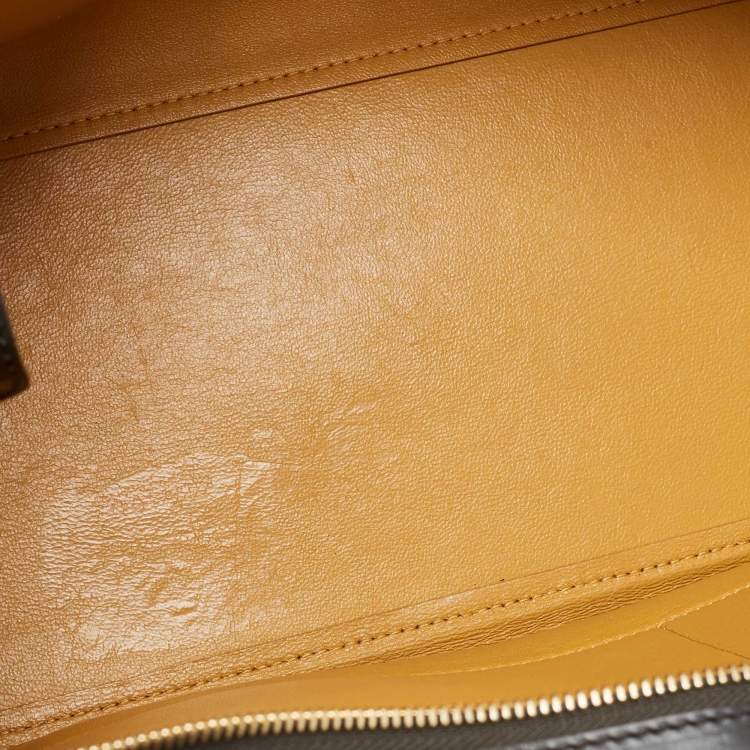 Pre Owned Celine Tricolor Suede and Leather Medium Trapeze Bag