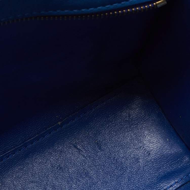 Pre Owned Celine Blue Leather Nano Luggage Tote