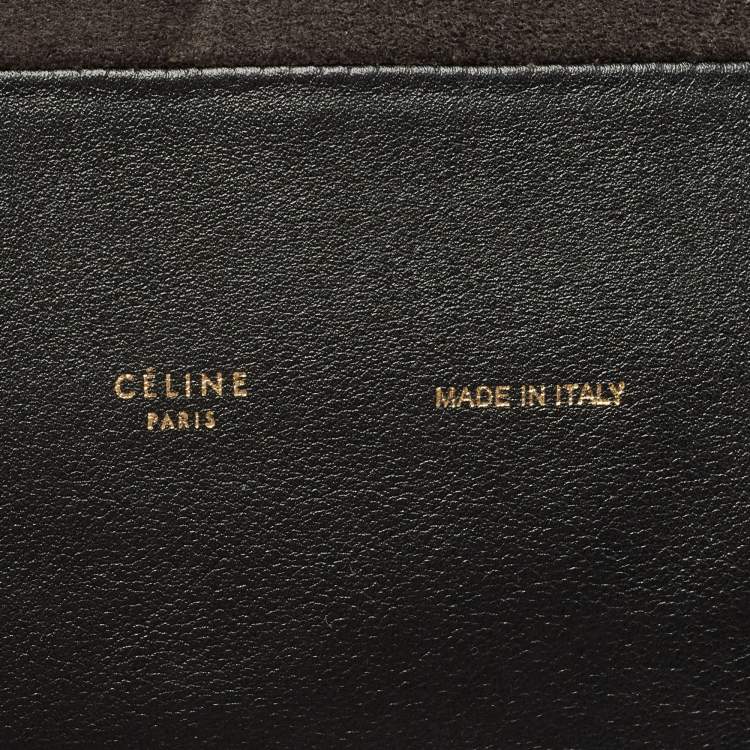 Pre Owned Celine Black/Beige Python, Suede and Leather All Soft Shoulder Bag 