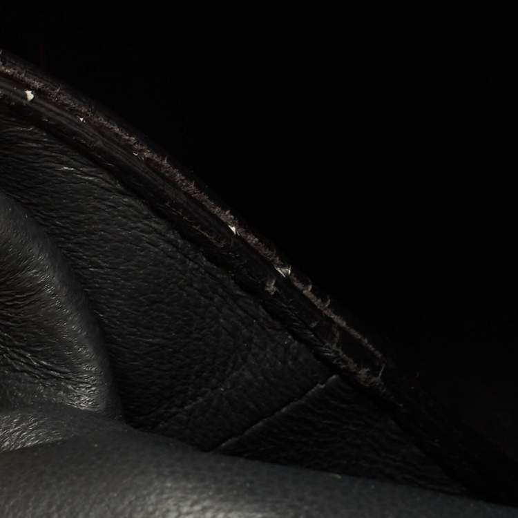 Pre Owned Celine Black/Beige Python, Suede and Leather All Soft Shoulder Bag 