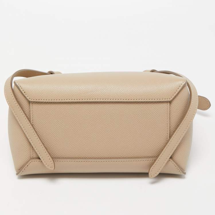 Pre Owned Celine Beige Leather Micro Belt Bag