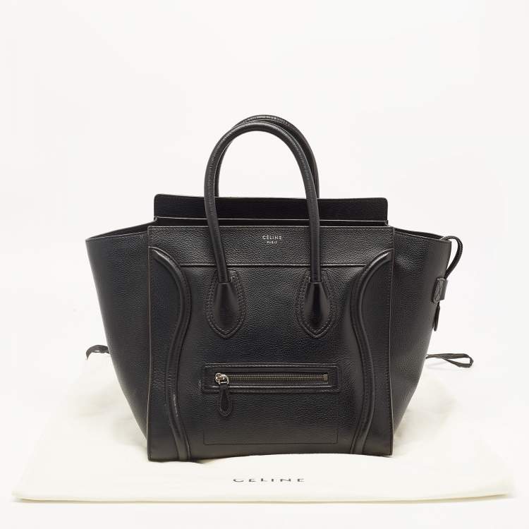 Pre Owned Celine Black Leather Medium Phantom Luggage Tote