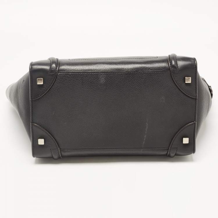 Pre Owned Celine Black Leather Medium Phantom Luggage Tote