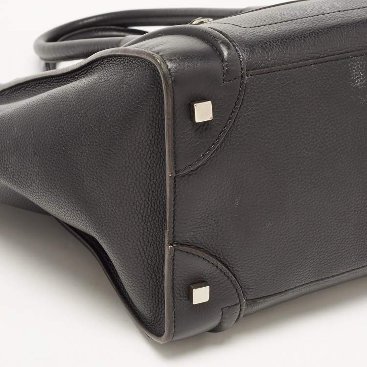 Pre Owned Celine Black Leather Medium Phantom Luggage Tote