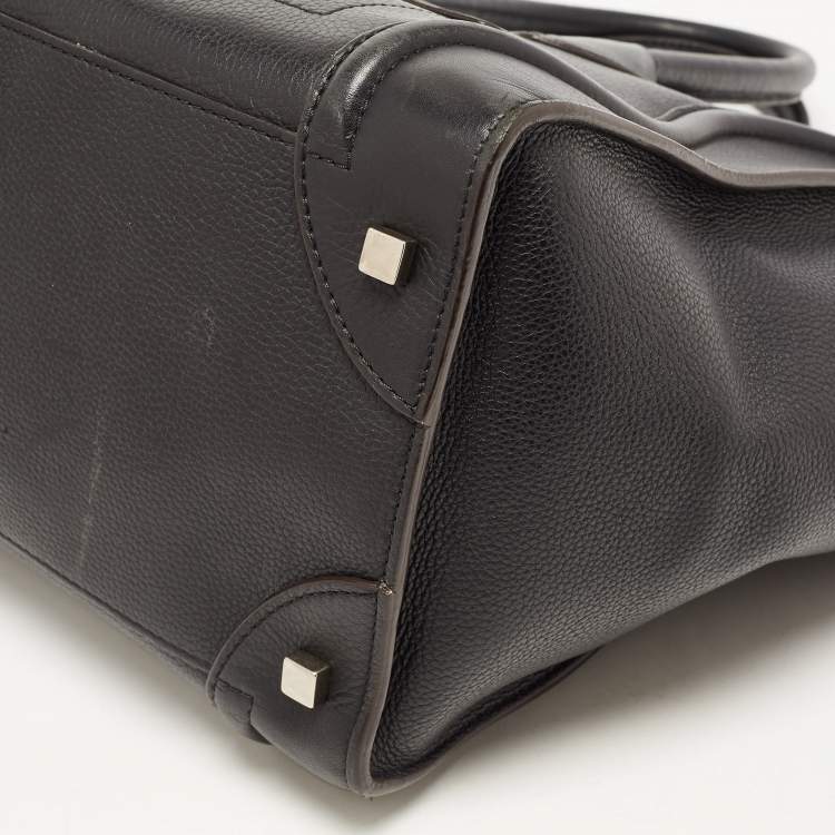 Pre Owned Celine Black Leather Medium Phantom Luggage Tote