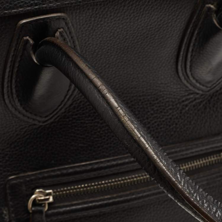 Pre Owned Celine Black Leather Medium Phantom Luggage Tote