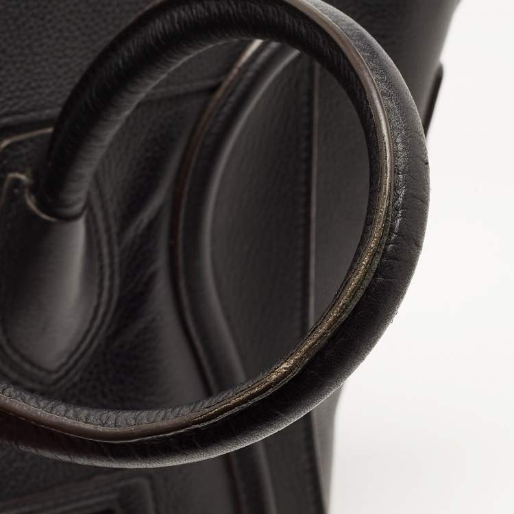 Pre Owned Celine Black Leather Medium Phantom Luggage Tote