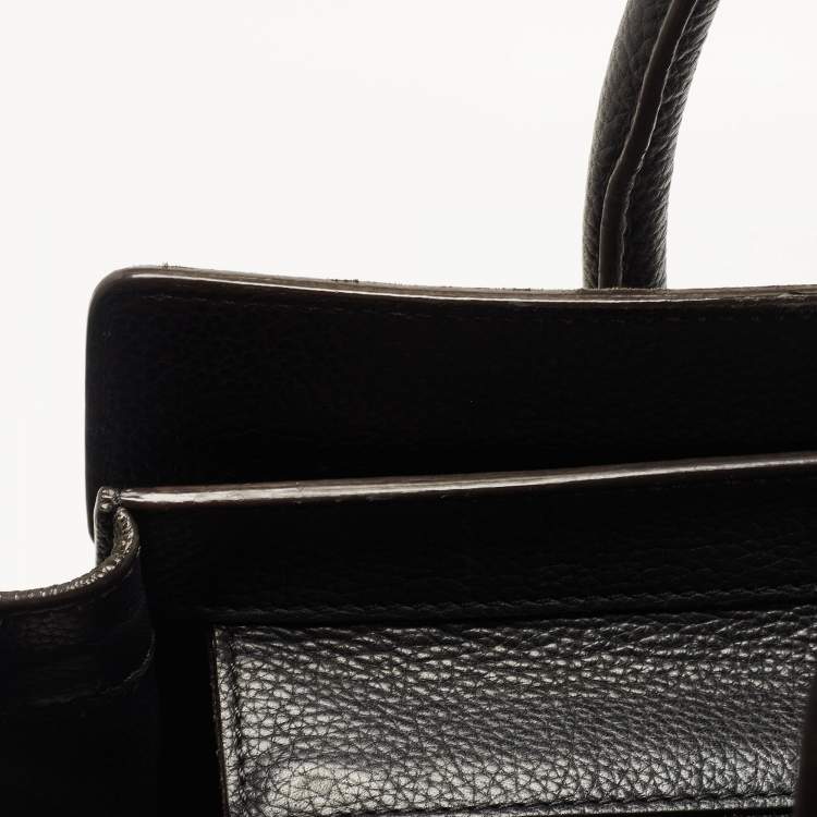 Pre Owned Celine Black Leather Medium Phantom Luggage Tote