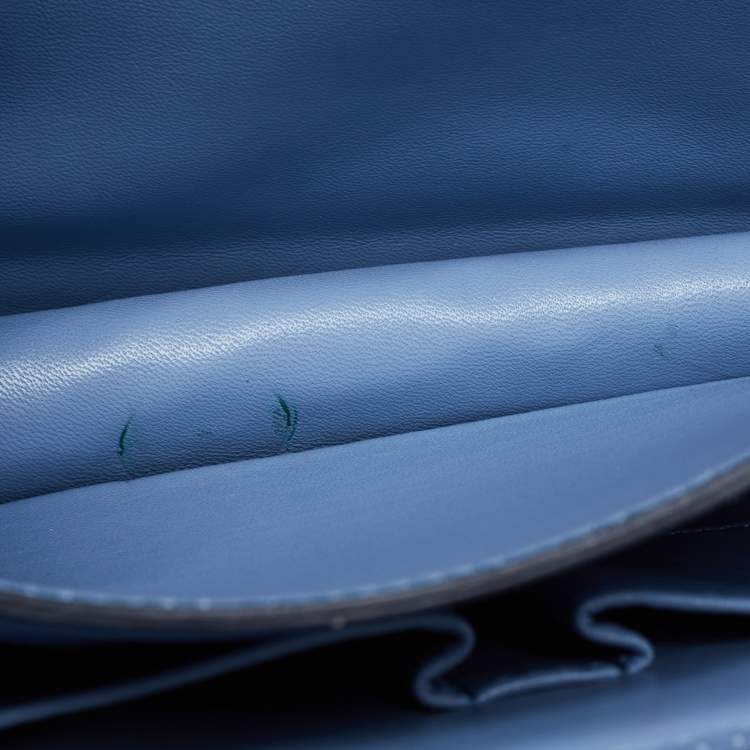 Pre Owned Celine Blue Python Medium Classic Box Bag