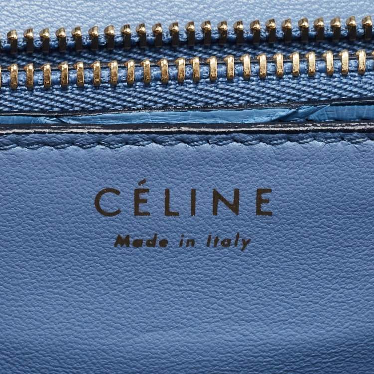 Pre Owned Celine Blue Python Medium Classic Box Bag
