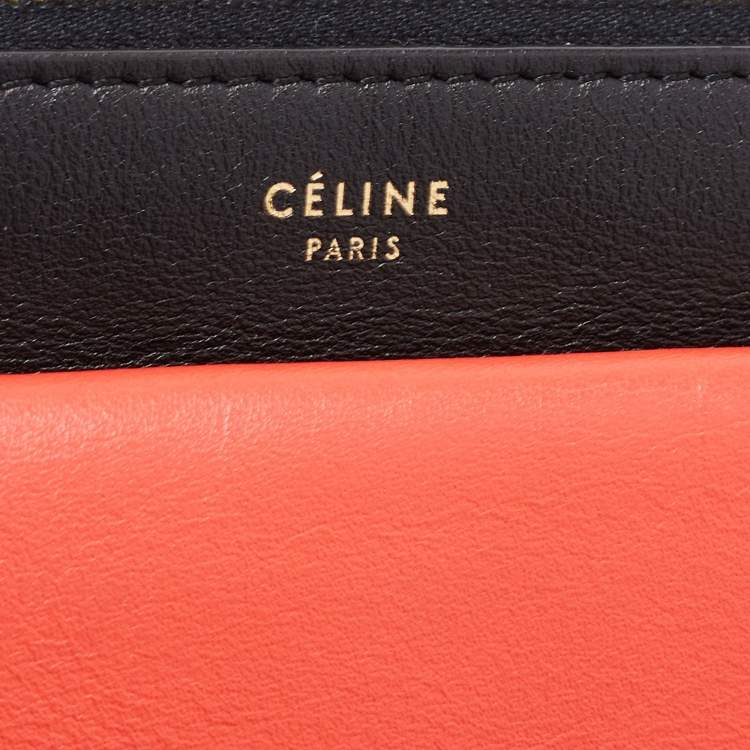 Pre Owned Celine Tri Color Leather and Python Pocket Clutch