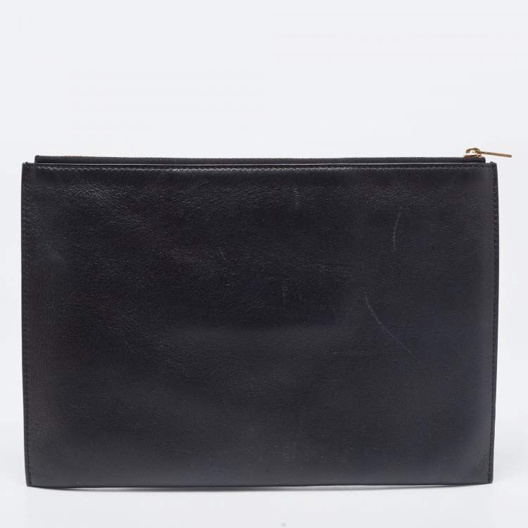 Pre Owned Celine Tri Color Leather and Python Pocket Clutch