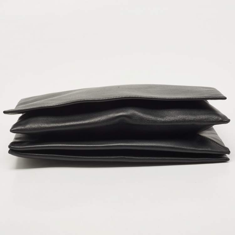 Pre Owned Celine Black Leather Zip Pouch