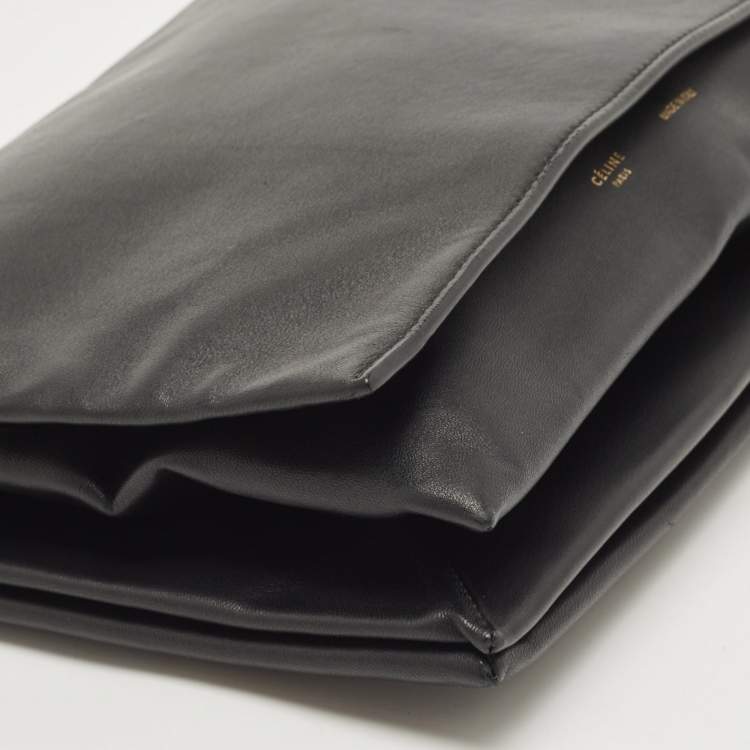 Pre Owned Celine Black Leather Zip Pouch