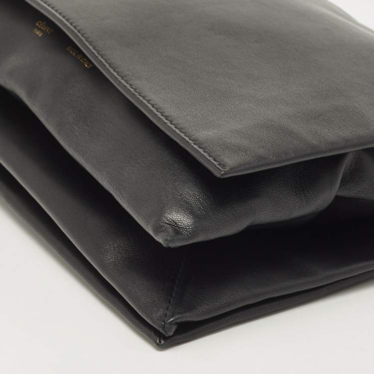 Pre Owned Celine Black Leather Zip Pouch