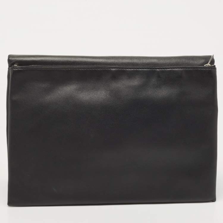 Pre Owned Celine Black Leather Zip Pouch