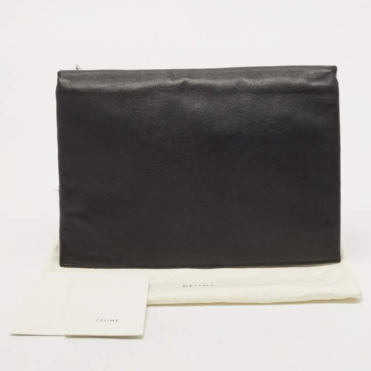 Pre Owned Celine Black Leather Zip Pouch