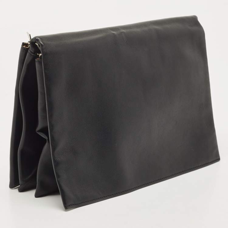 Pre Owned Celine Black Leather Zip Pouch
