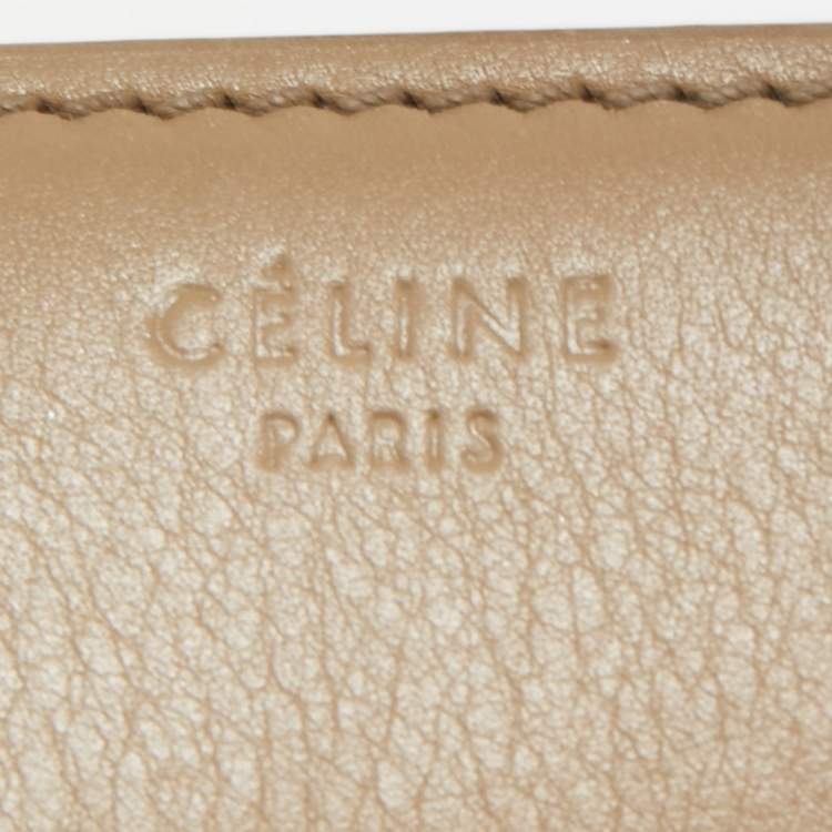Pre Owned Celine Beige Leather Medium Phantom Luggage Tote 