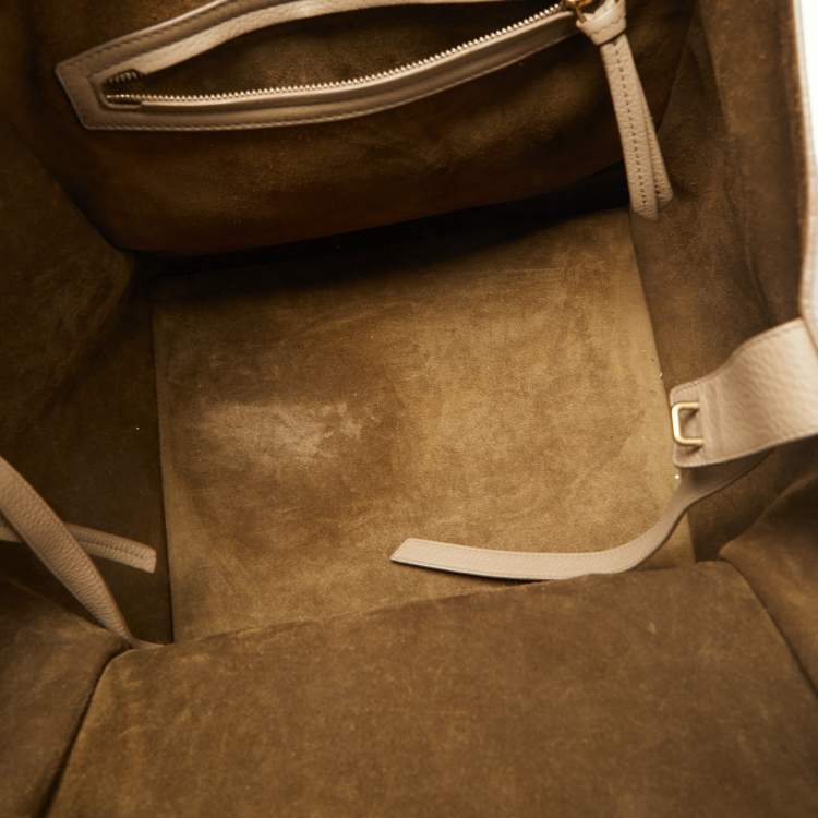 Pre Owned Celine Beige Leather Medium Phantom Luggage Tote 