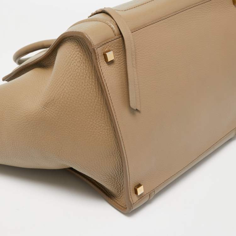 Pre Owned Celine Beige Leather Medium Phantom Luggage Tote 