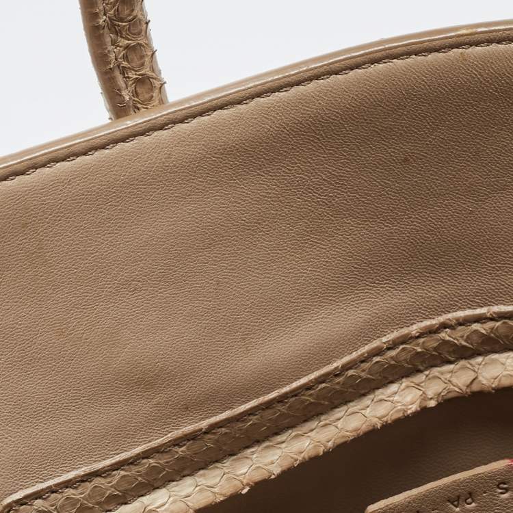 Pre Owned Celine Grey Python Medium Phantom Luggage Tote