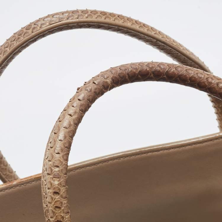 Pre Owned Celine Grey Python Medium Phantom Luggage Tote