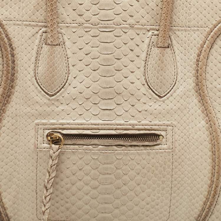 Pre Owned Celine Grey Python Medium Phantom Luggage Tote
